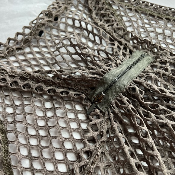 EUC SO COOL FISHNET olive grey racerback tunic *layering* sz L nightclub dance - Picture 9 of 16